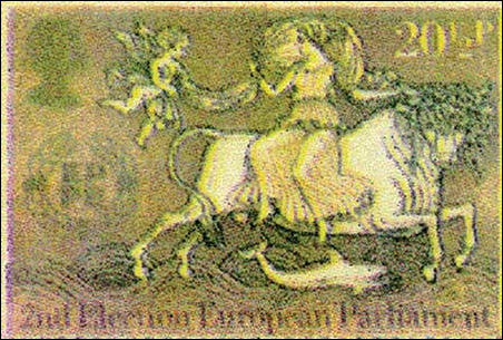 A Women Rides The Beast European Stamp